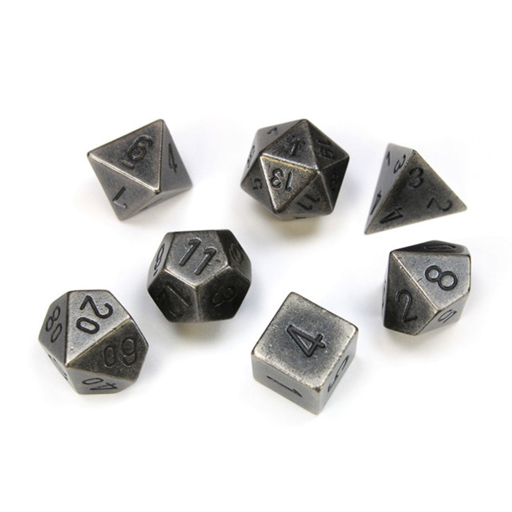 Set da 7 diete-die metal chessex poliedrico