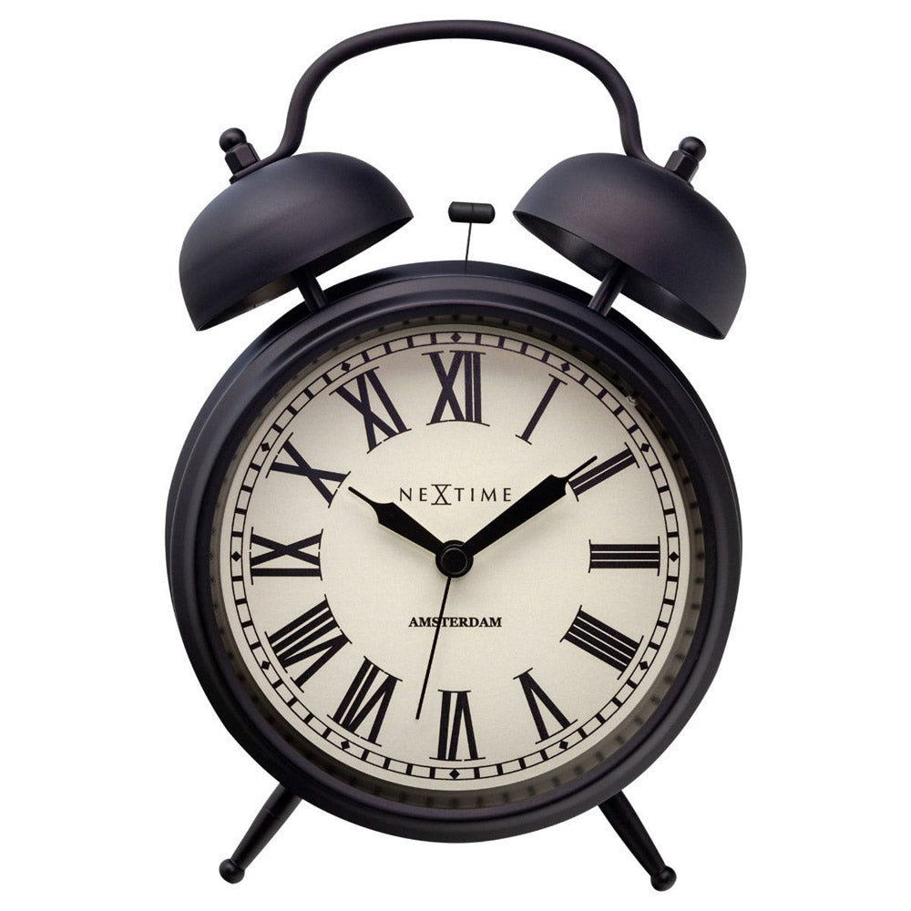 NeXtime Amsterdam Metal Alarm Clock Black (15x21x7cm)