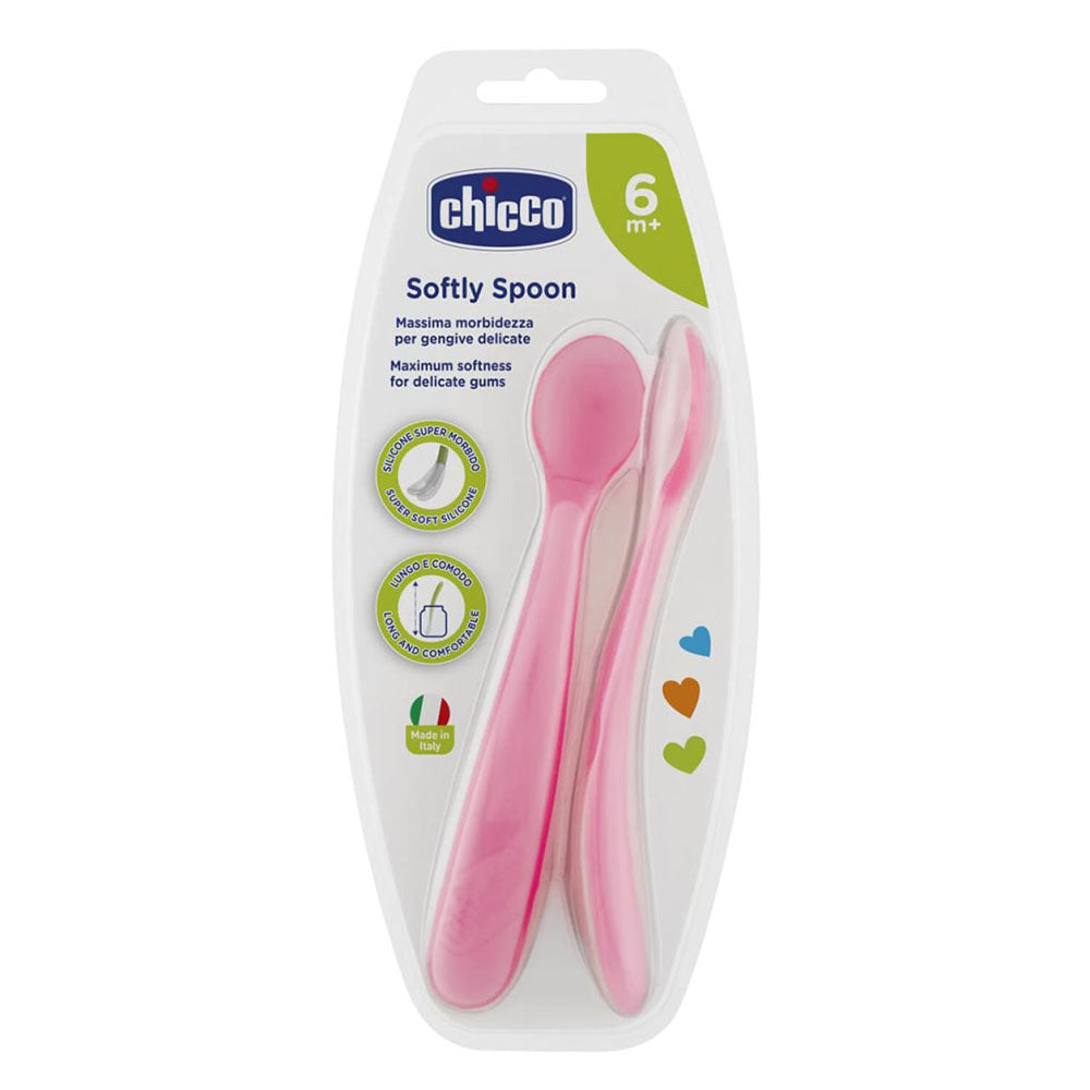 Cuchara de silicona suave de chicco 6m+ 2pk