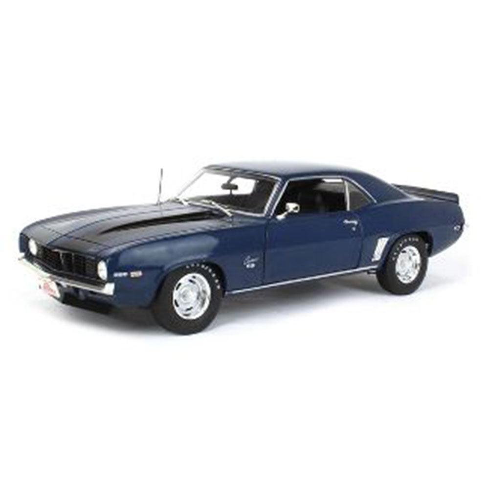 1969 Chev Camaro SS with Black Stripes 1:18 Model Car (Blue)