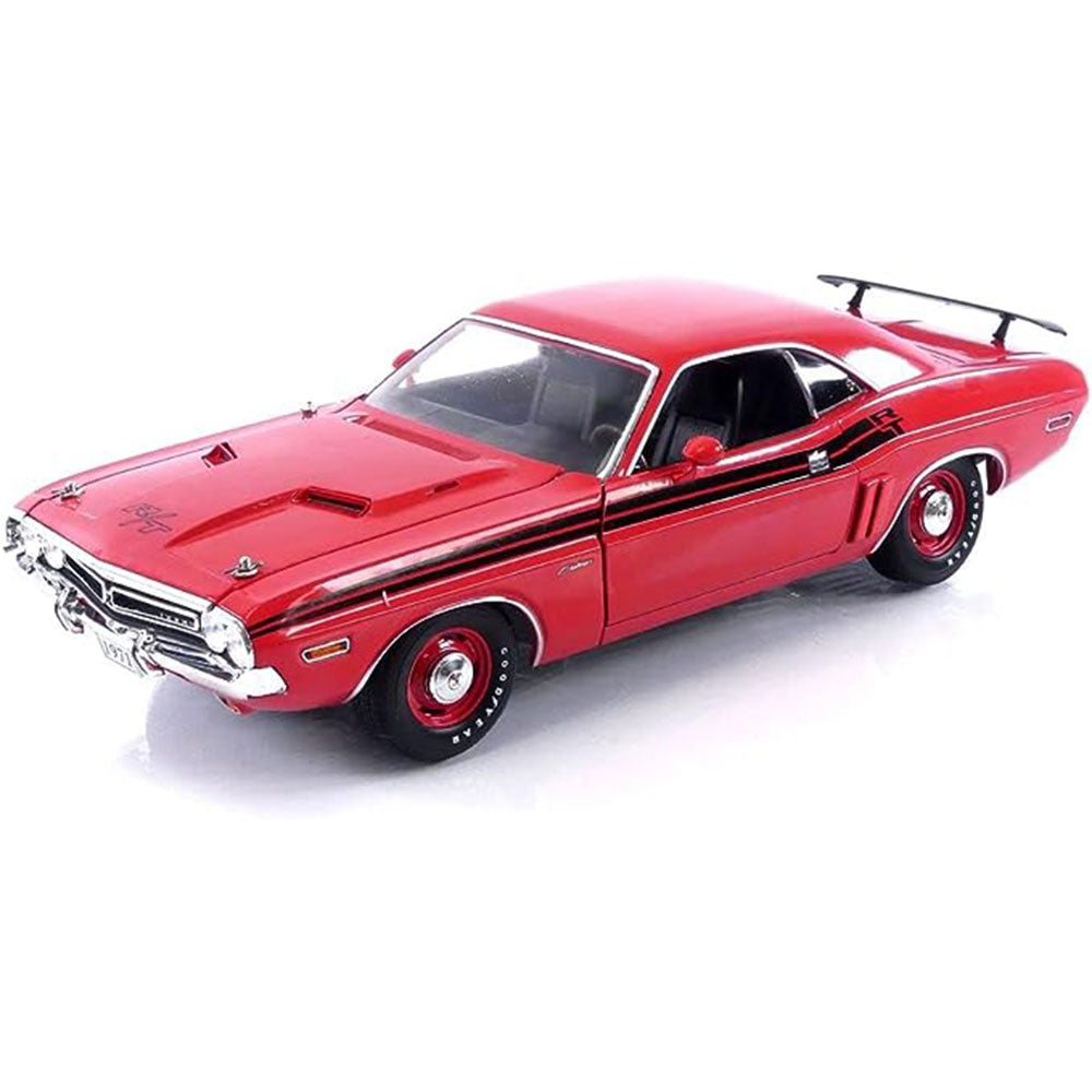 1971 Dodge Challenger w/ Stripes 1:18 Model Car (Bright Red)