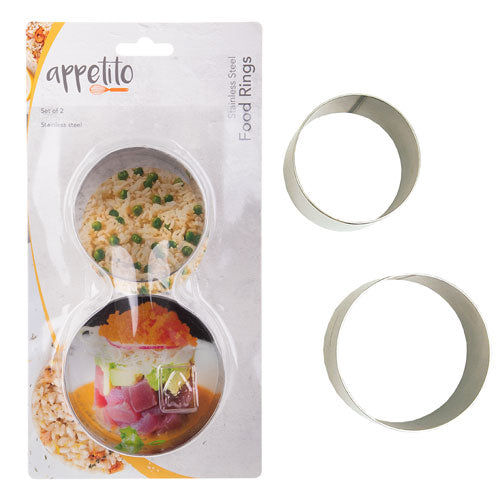 Appetito Stainless Steel Round Food Rings (Set of 2)