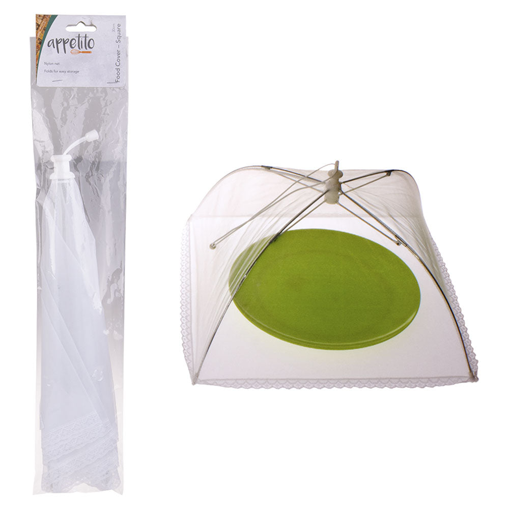 Appetito Square Nylon Net Food Cover (wit)