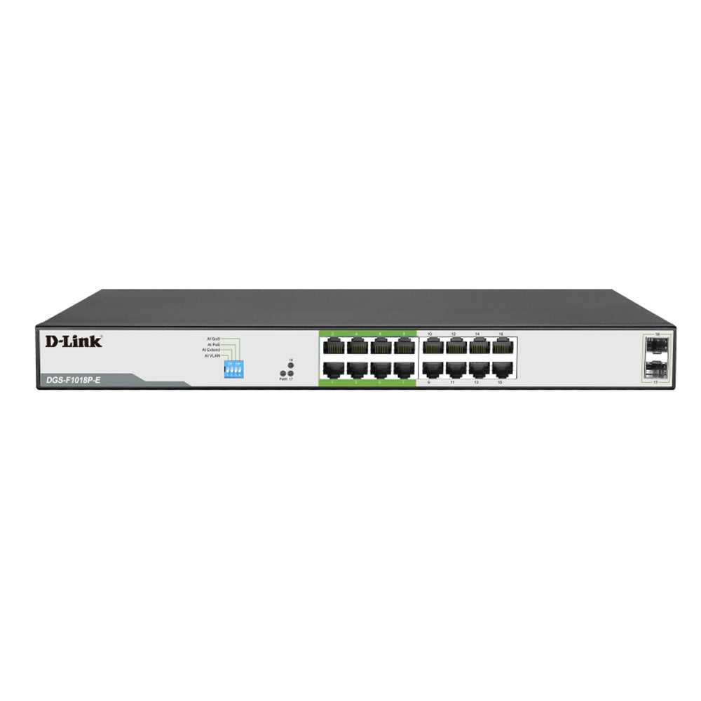 D-Link Gigabit Poe Switch med 2 uplink-porte