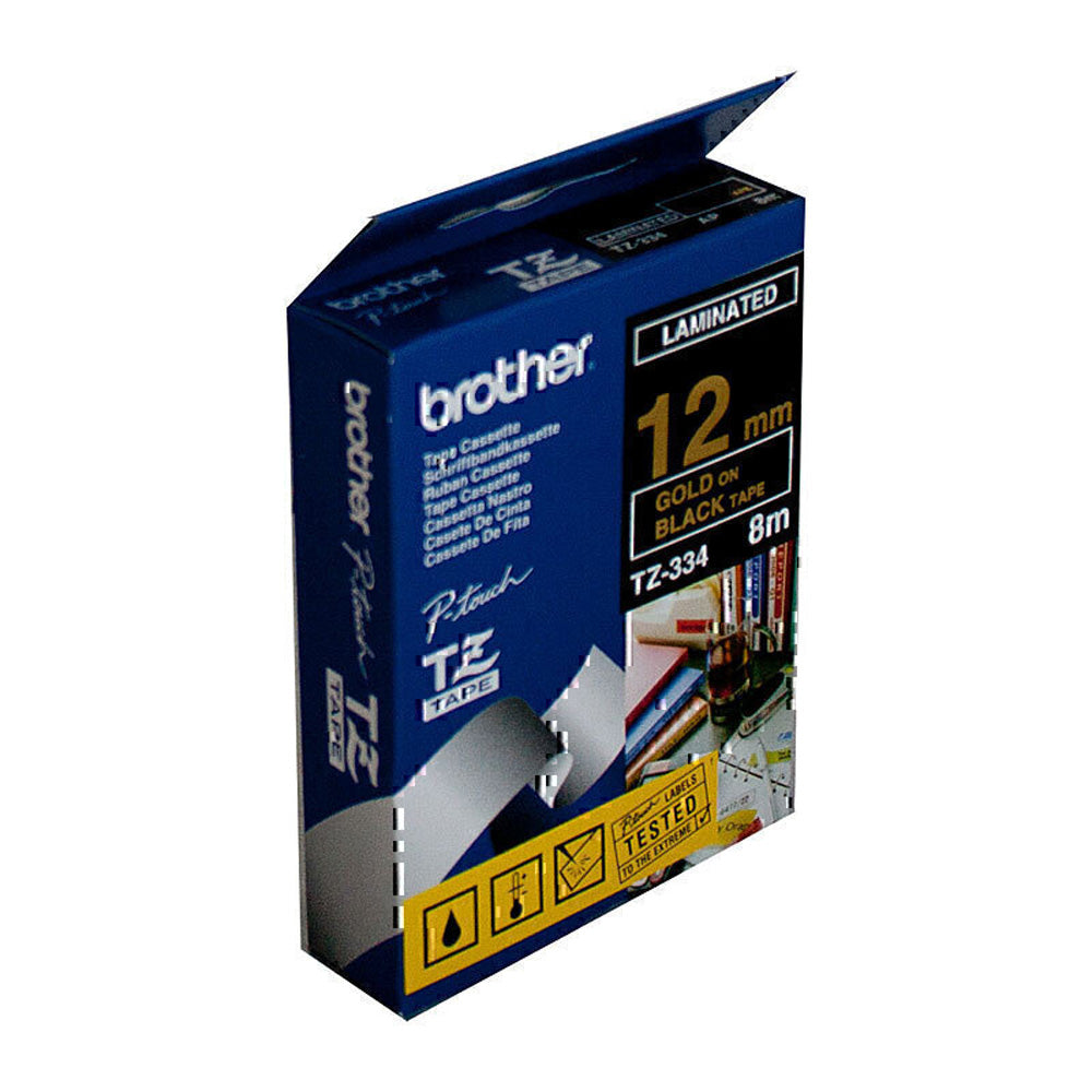 Brother laminado ouro na fita de rotulagem preta