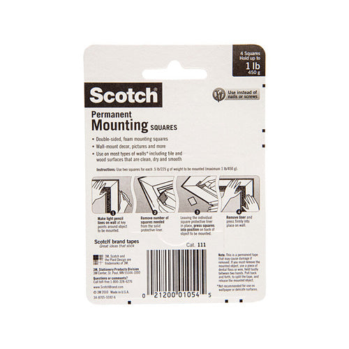 Scotch 111P Indoor Mounting Square 250mm (Box of 6)