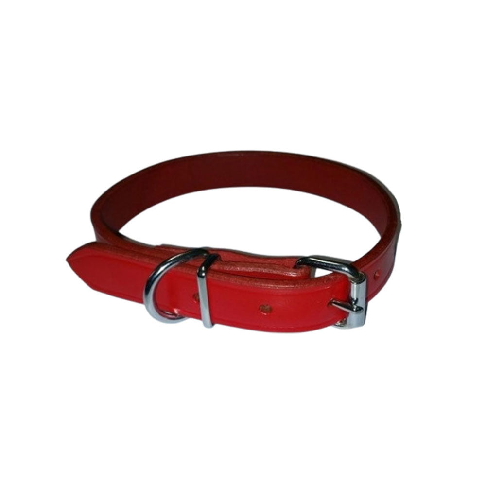 Collar semplice in pelle (rosso)