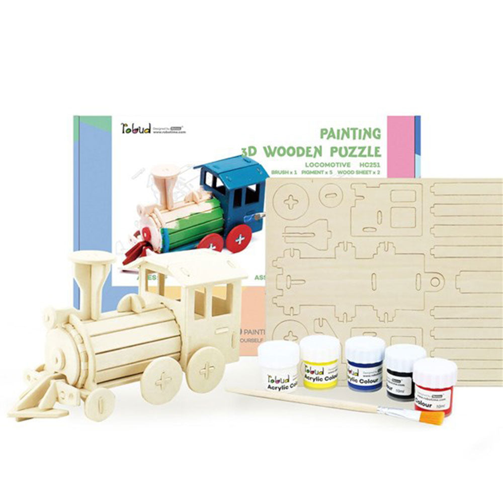 Robotime 3D Wood Puzzle Craft Paint Kit