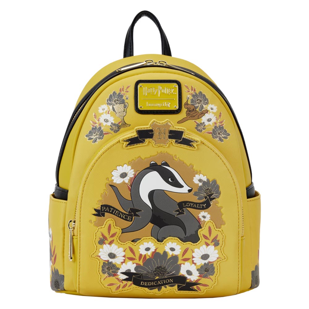 Harry Potter Hufflepuff House Floral Tattoo Mini Backpack