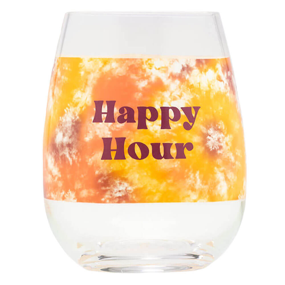 Tie Dye Wine Glass