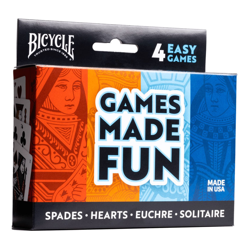 Bicycle Hearts Spades Euchre and Solitaire 4-Games Pack