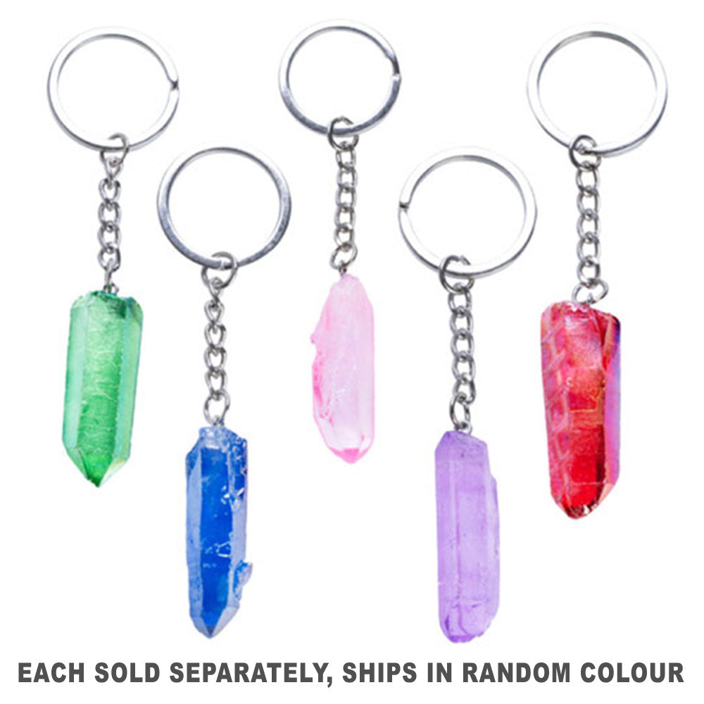 Gemstone Aura Quartz Keychain