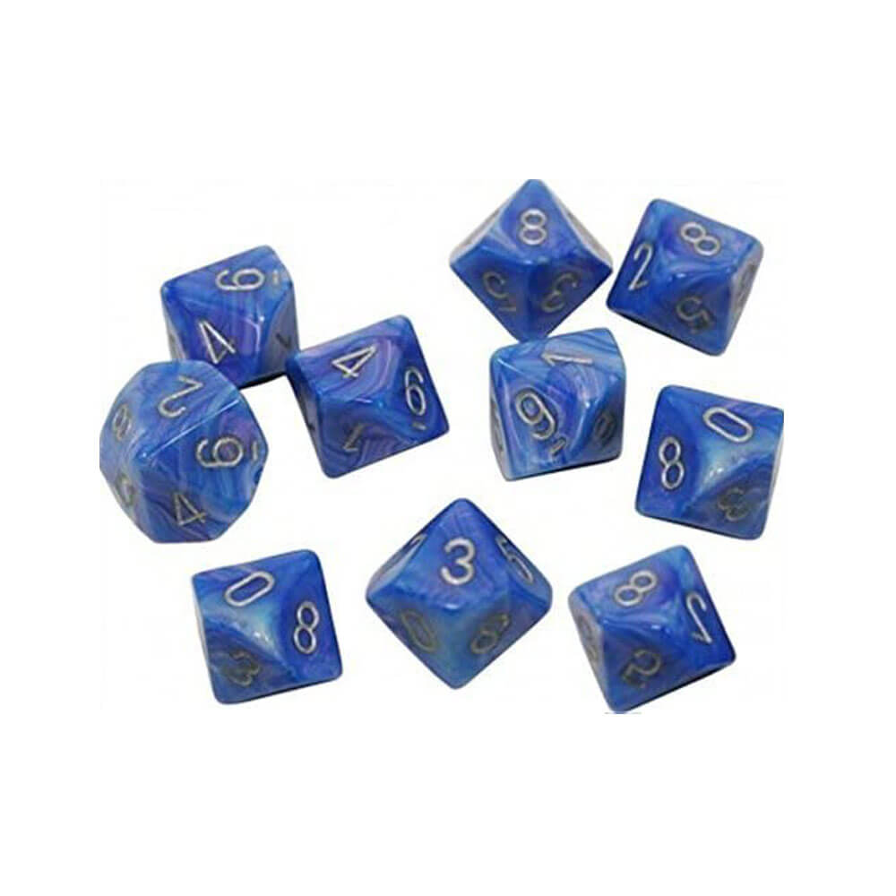 CHESSEX D10 Conjunto de 10 moririos poliédricos