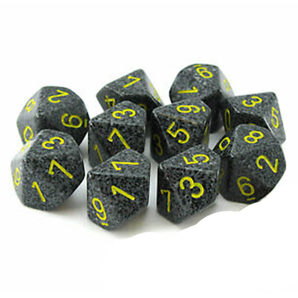 Chessex D10 Polyhedral 10-die flekkete sett