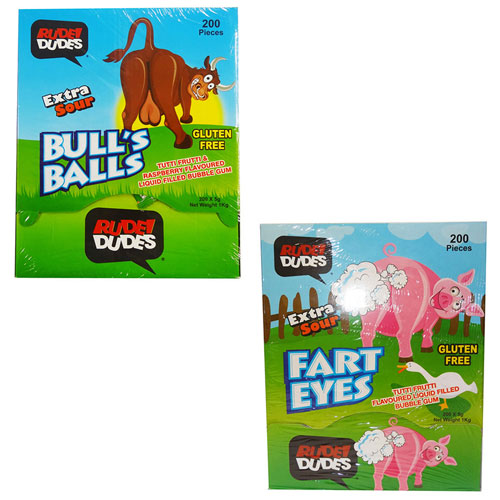 Rude Dudes Extra Sour Bubble Gum 200pcs