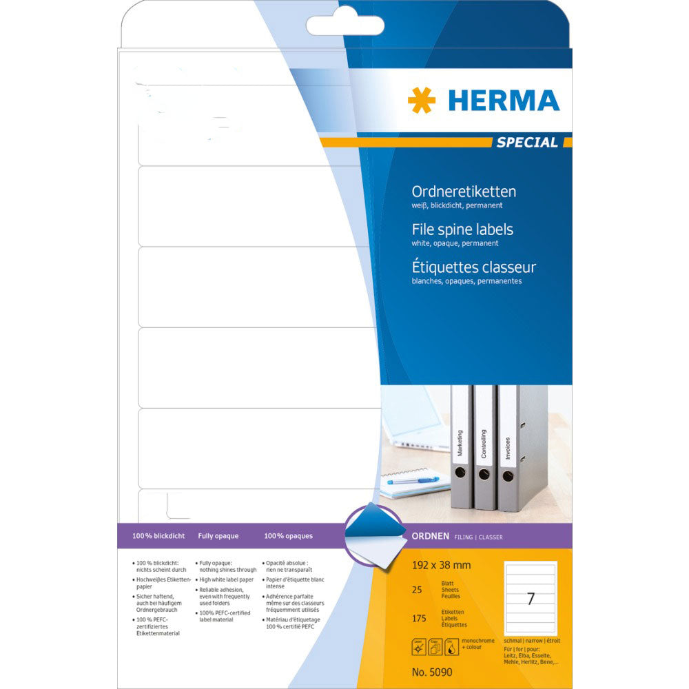 Herma File Spine Labels A4 25pc (vit)