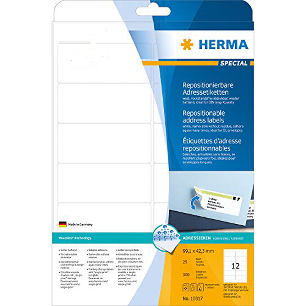 Herma Adhesive Address Labels A4 25pc (White)