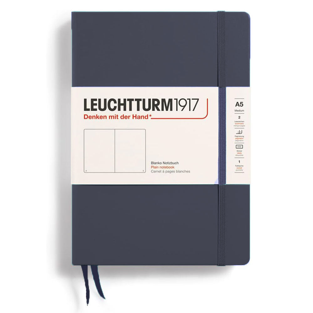 Leuchtturm Hardcover Plain Notebook A5 (blå)