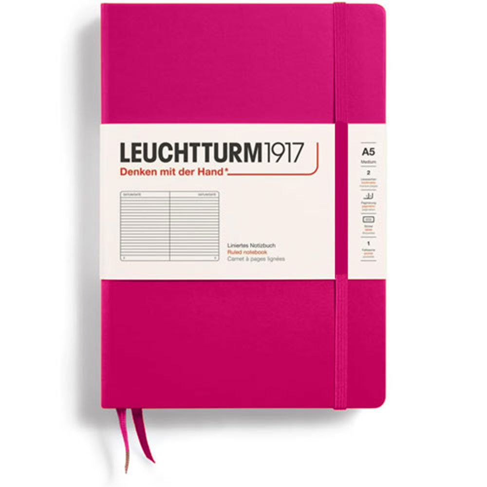 Leuchtturm Hardcover styrde anteckningsbok A5 (röd)