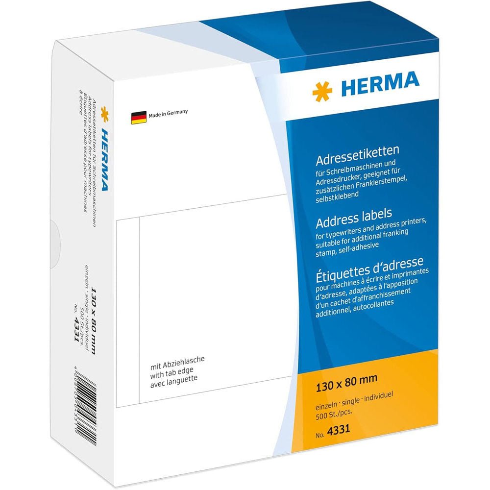 Herma -adressetiket singler hvid 500 pc