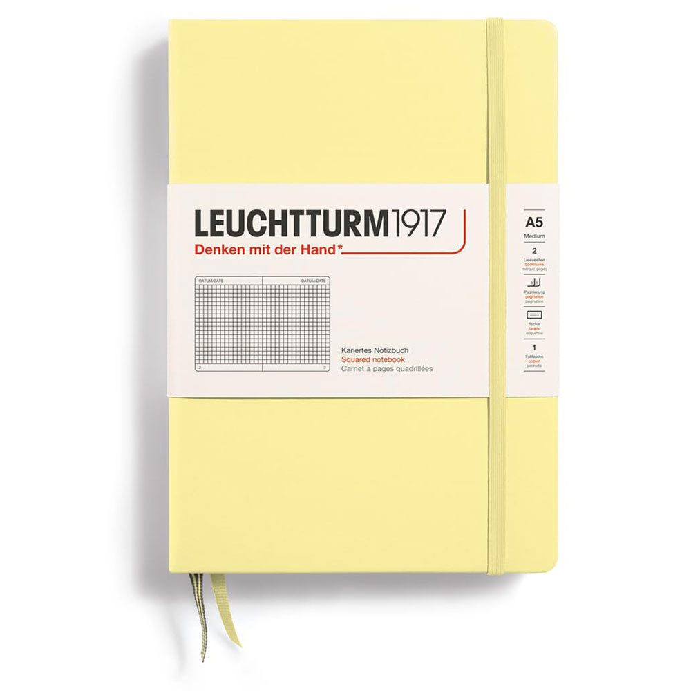 Leuchtturm Hardcover Squared Notebook A5 (Yellow)