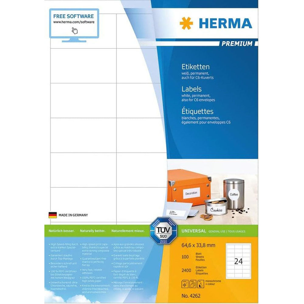 HERMA Premium -mærker A4 33.8mm 100pc