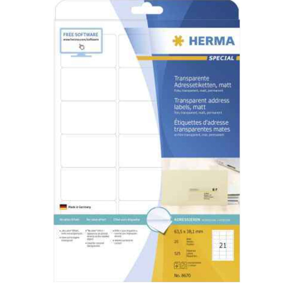 Herma Transparente Matte mærker A4 25pc