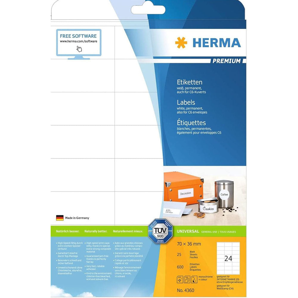 Herma Premium Labels A4 70mm 25 st