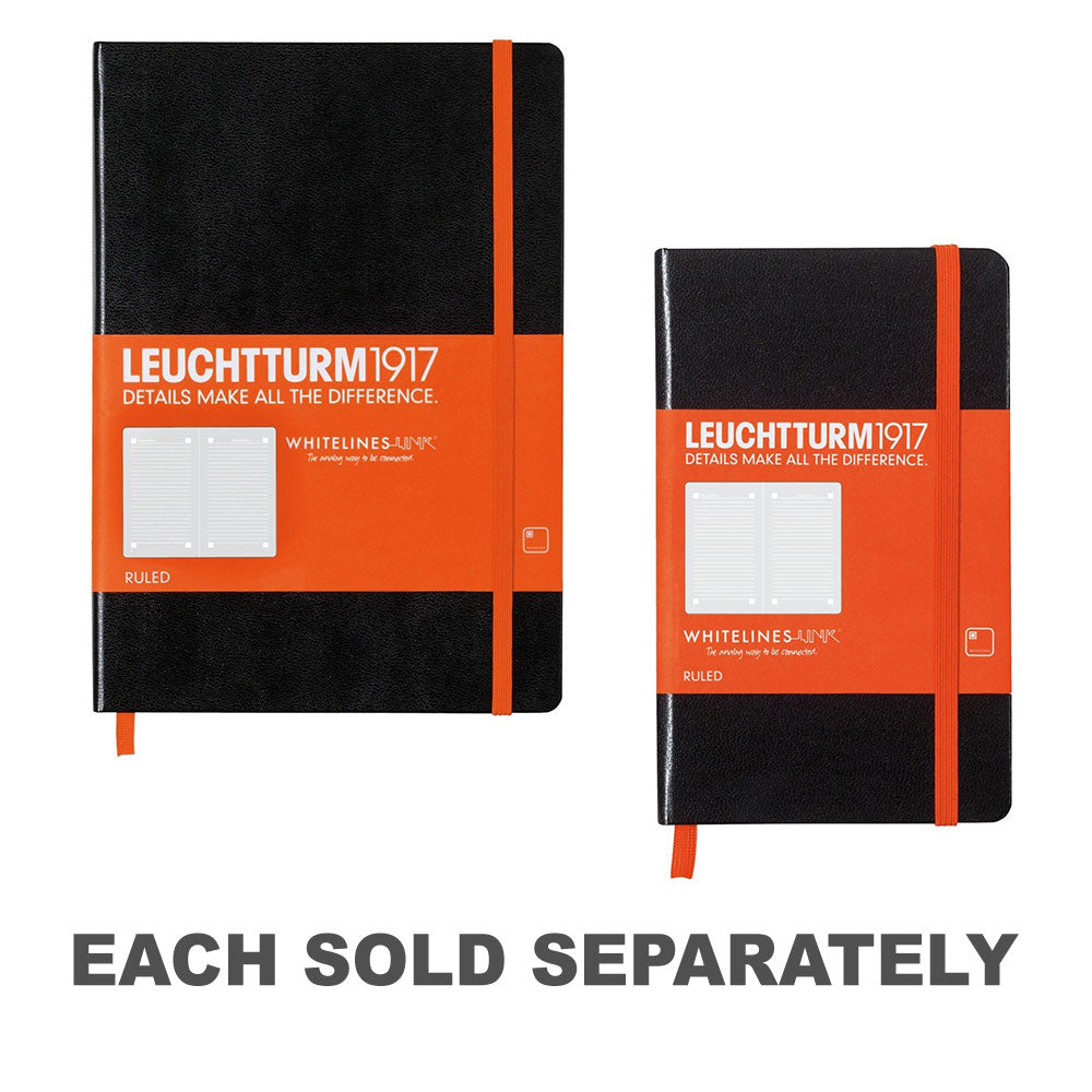 Leuchtturm HC Whitelines Link Ruled Notebook (Black)