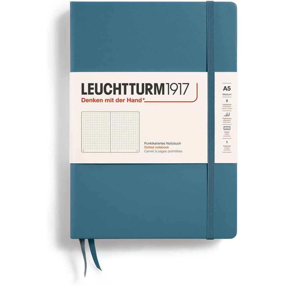 Leuchtturm w twardej okładce kropkowana notatnik A5 (niebieski)