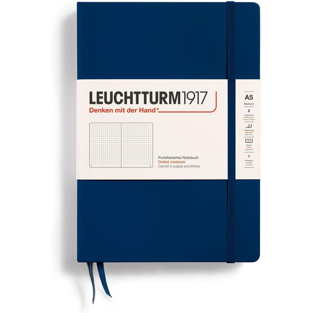 Leuchtturm w twardej okładce kropkowana notatnik A5 (niebieski)