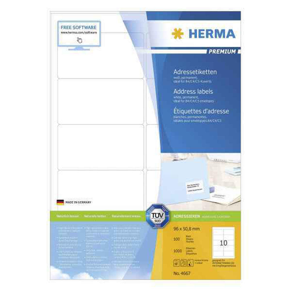 Herma Premium -adressetiketter A4 100 st