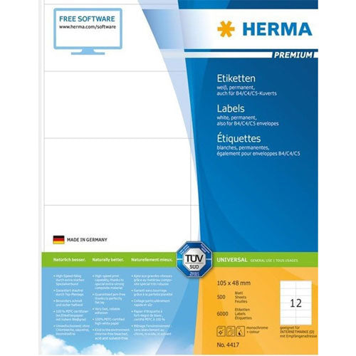 Herma Premium Labels A4 105mm 500pc