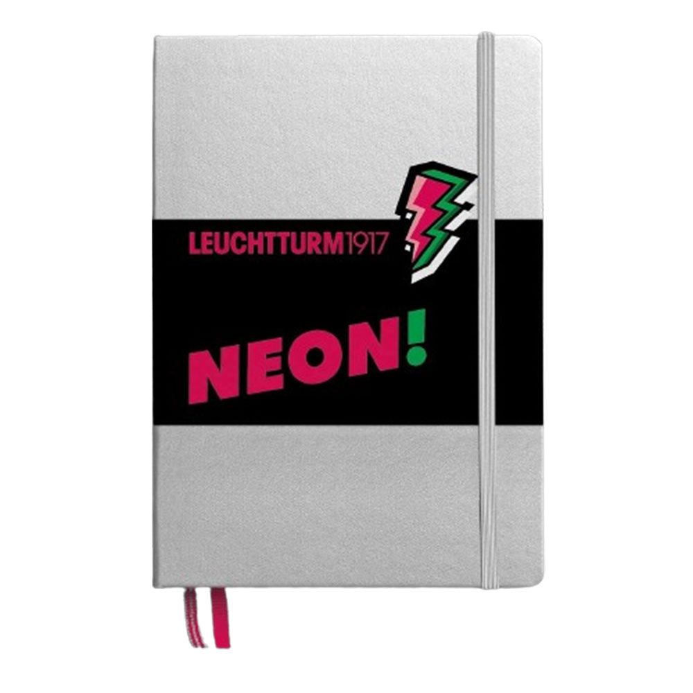 Leuchtturm HC Silver and Neon Dotted A5 Notebook