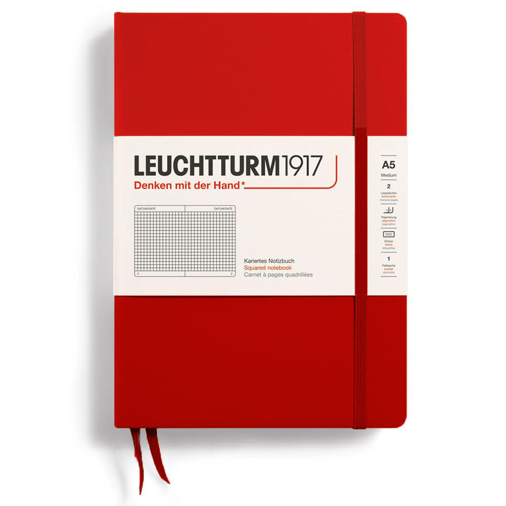 Leuchtturm w twardej oprawie notatnik A5 (czerwony)