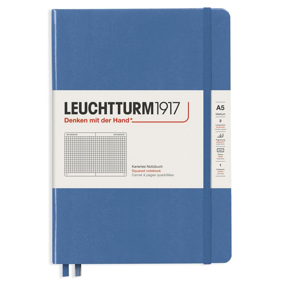 Leuchtturm Hardcover Squared Notebook A5 (blå)