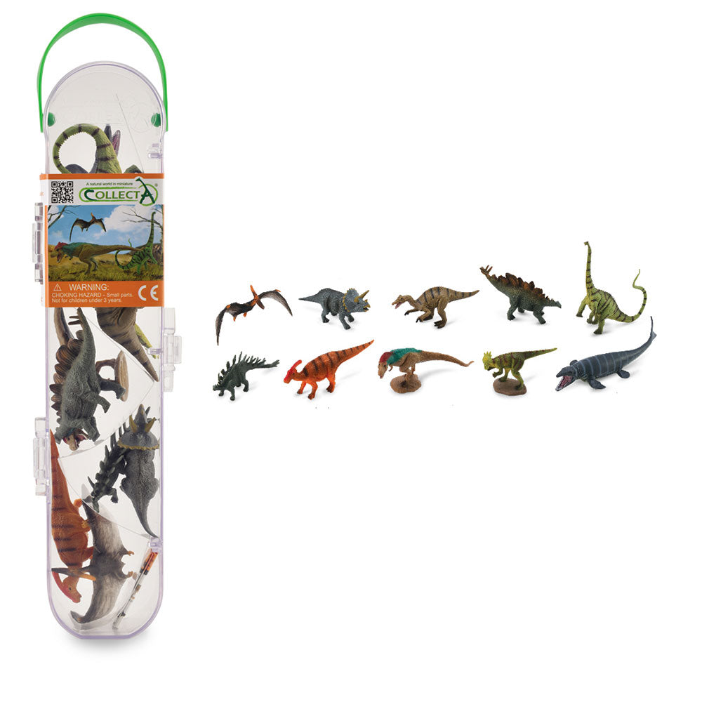 Figure di dinosauro da collezione nel set regalo tubo (set di 10)