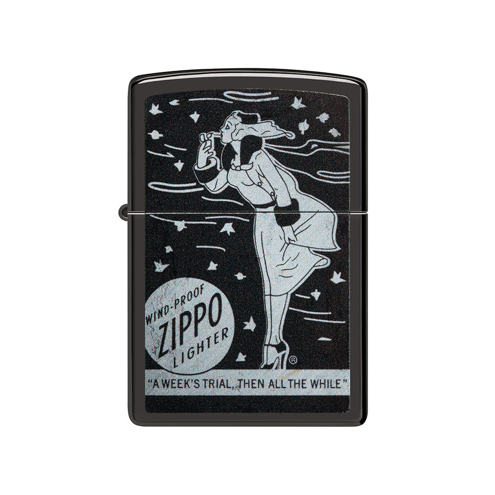 Zippo zippo design preto à prova de vento