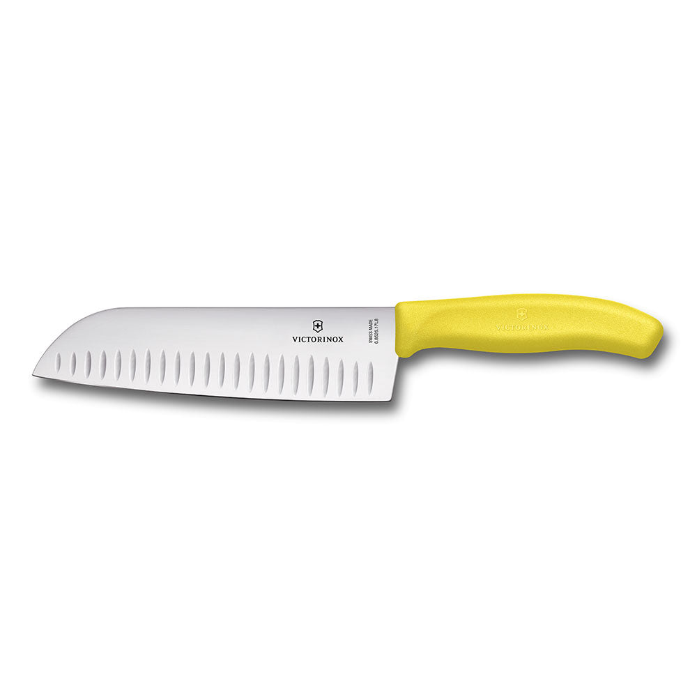 Räfflade breda blad Santoku -kniven 17cm