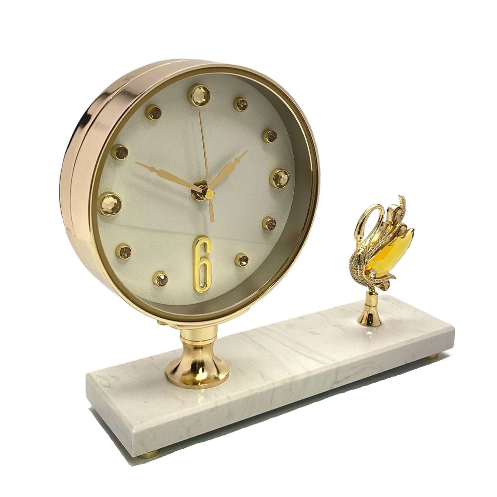 Premium Crystal Swan Design Table Clock