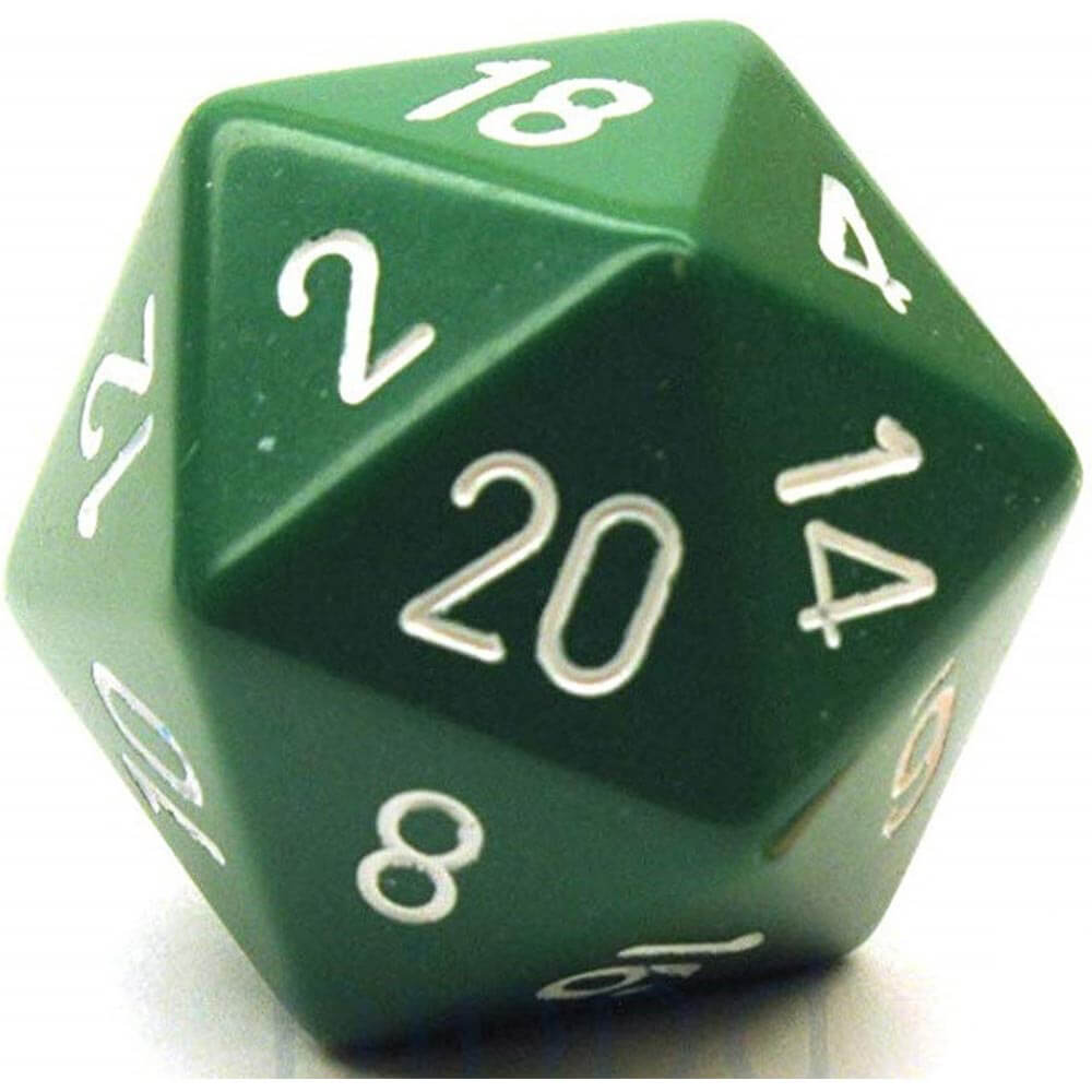 D20 terninger ugjennomsiktig (34 mm)