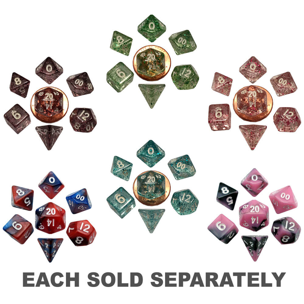 MDG Mini Poly Dice Set (w/ White No.)