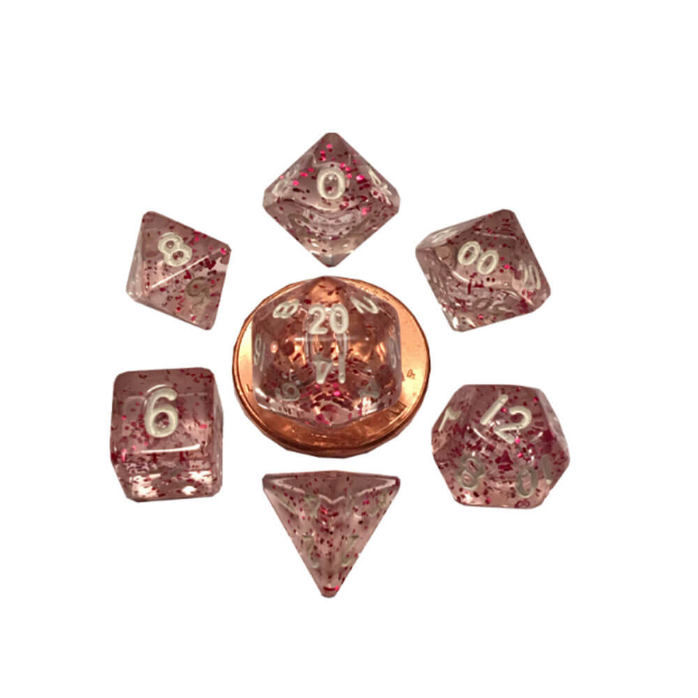 MDG Mini Poly Dice Set (W/ White No.)