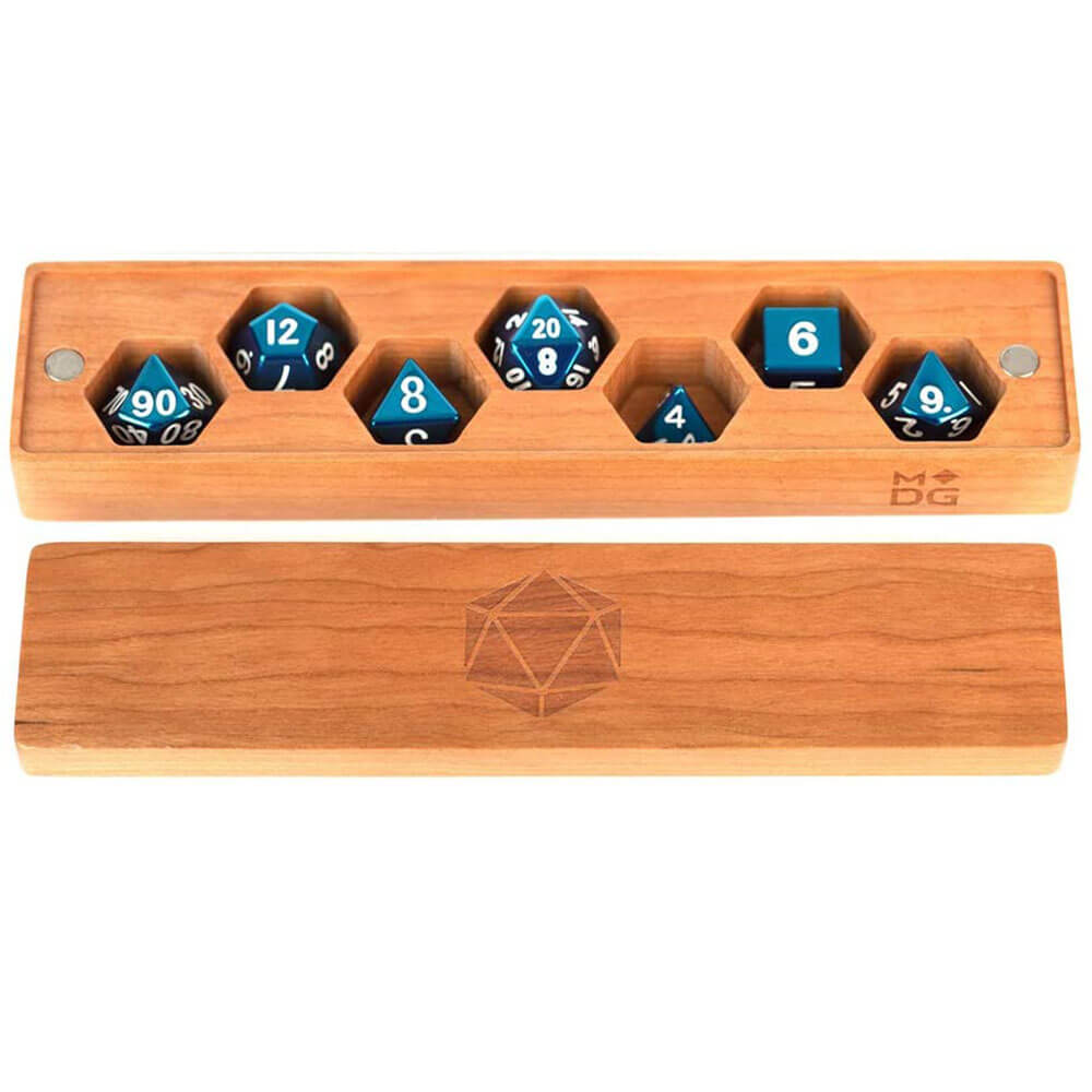 Metalliske terninger GamePremium Wood Dice Vault