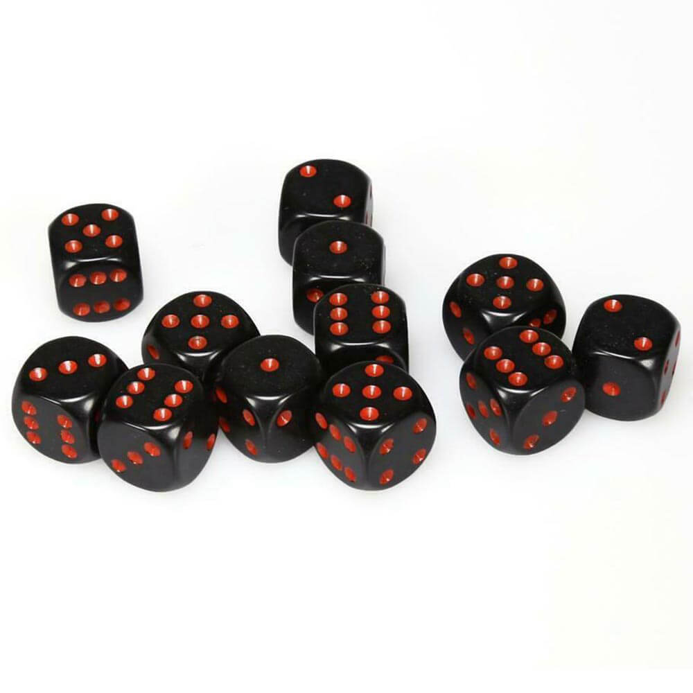 D6 DICE OPAQUE 16mm (12 tärningar)