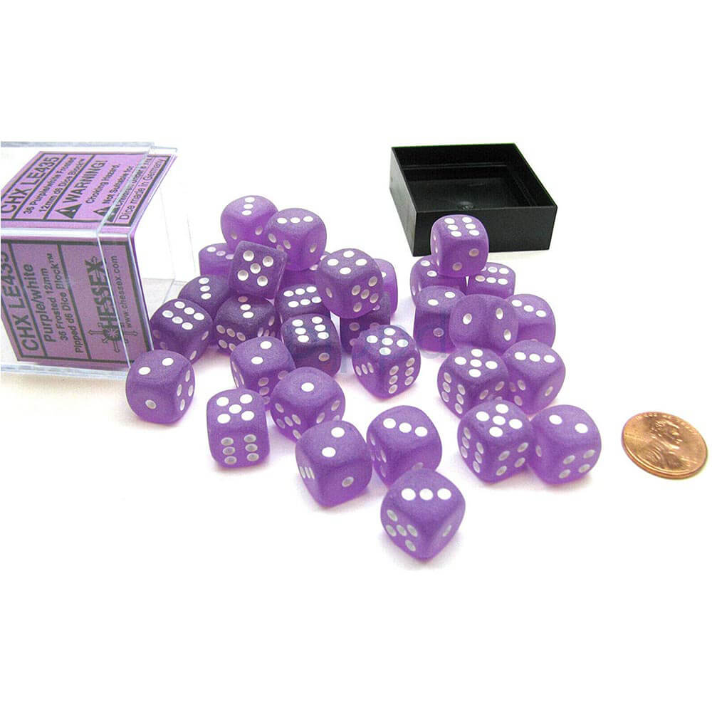 D6 Dice Frosted 12mm (36 Dice)