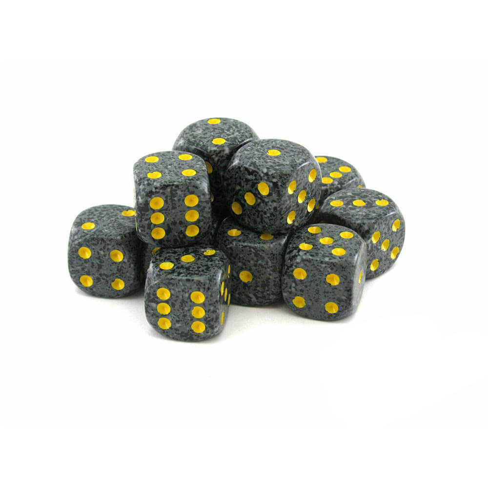 D6 DICE SPECKLADED 16mm (12 dados)