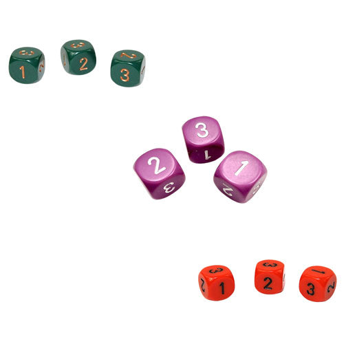 Chessex D3 Opaque Dice 16mm (D6 w/ 1-3 Twice)