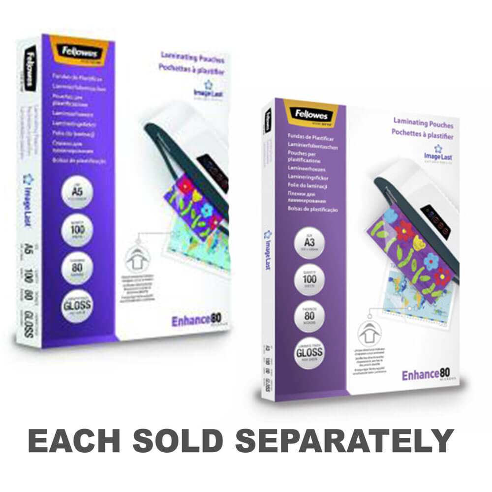 Fellowes Laminating Pouches 80 Micron Gloss 100pk