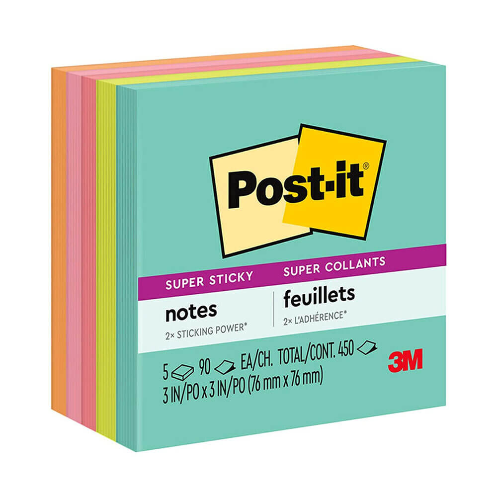 Post-it Súper Sticky Notes 76x76 mm (5pk)